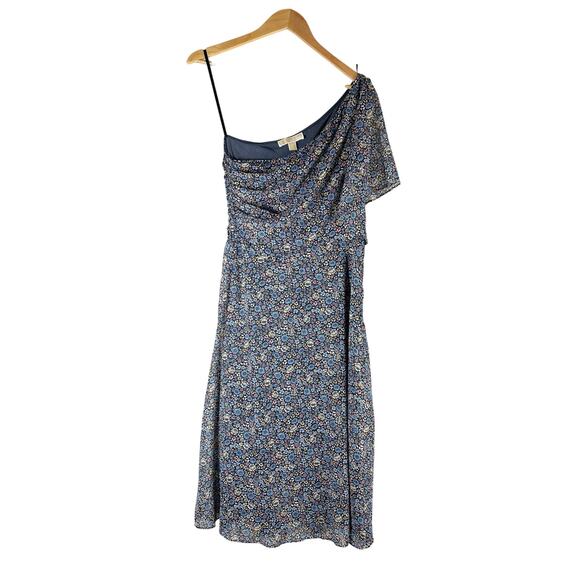 MICHAEL Michael Kors Ditsy Floral-Print One-Shoulder Dress Size Medium - Picture 3 of 12